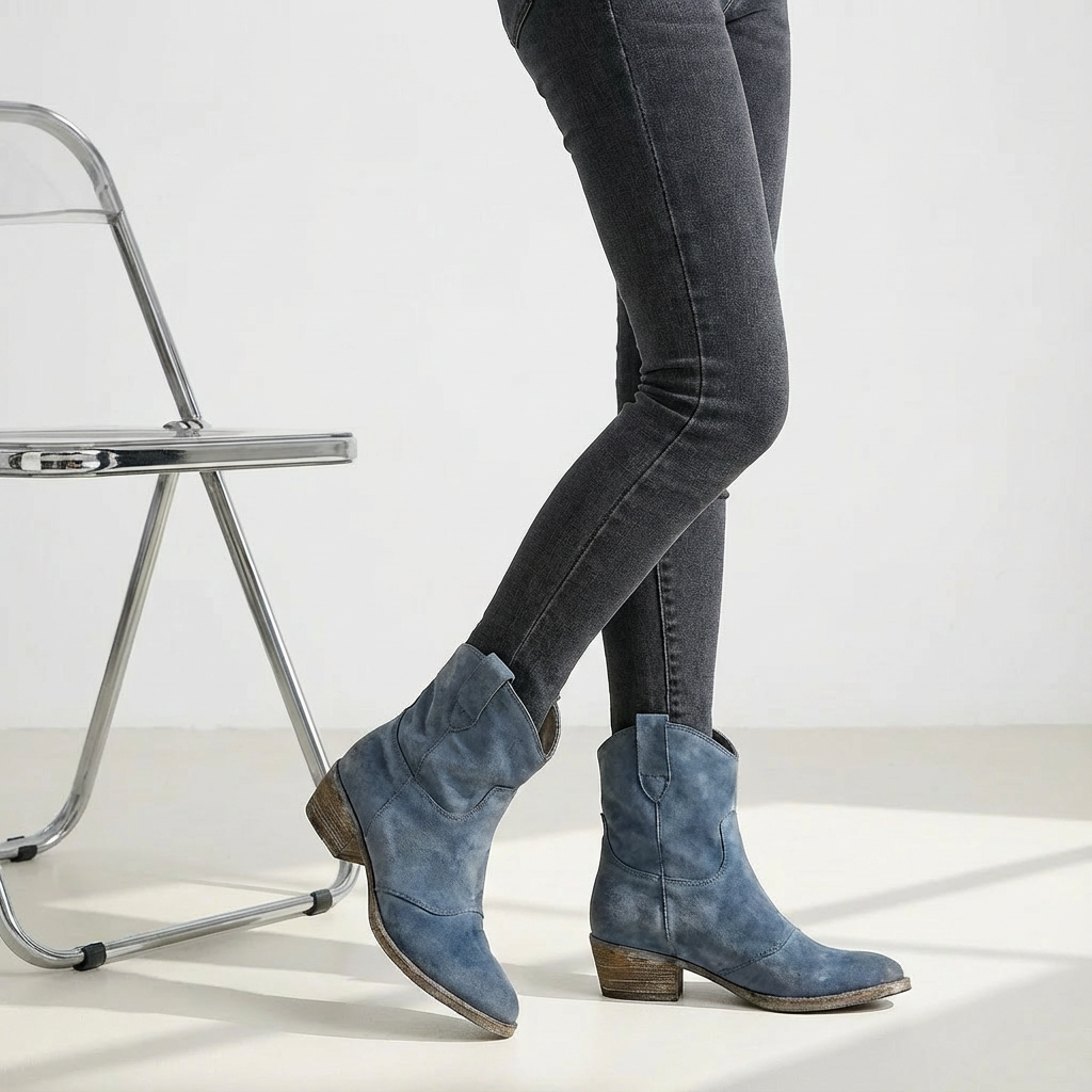 Bottines cowboy avec talon bloc pour femmes | Ideal pour l'automne et les occasions décontractées