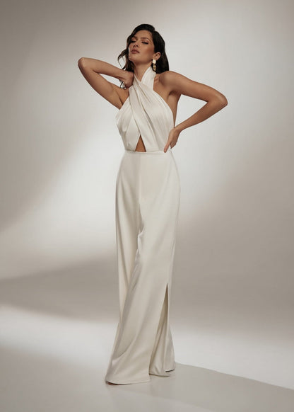 Combinaison Dos Nu À Col Halter Avec Lien Réglable Pour Femme | Idéale Pour Les Occasions Estivales