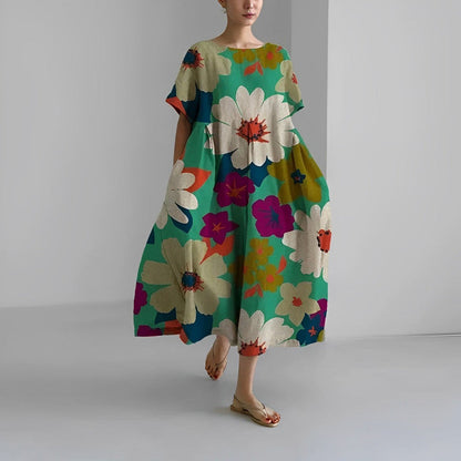 Robe Midi à Imprimé Floral Coupe Décontractée pour Femme | Idéale pour un Usage Quotidien et des Occasions Décontractées