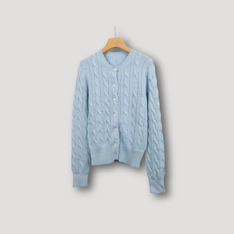 Cardigan à Manches Longues avec Motif Torsadé et Boutons pour Femmes | Idéal pour l’Automne et l’Hiver