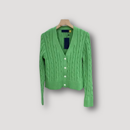 Cardigan à Manches Longues avec Motif Torsadé et Boutons pour Femmes | Idéal pour l’Automne et l’Hiver