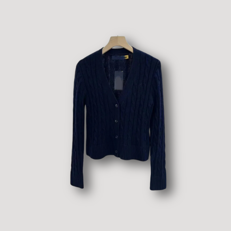 Cardigan à Manches Longues avec Motif Torsadé et Boutons pour Femmes | Idéal pour l’Automne et l’Hiver