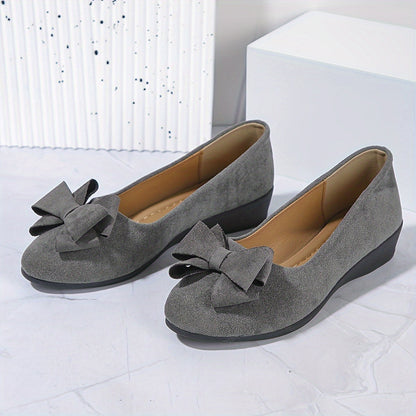 Ballerines talon compensé avec nœud pour femmes