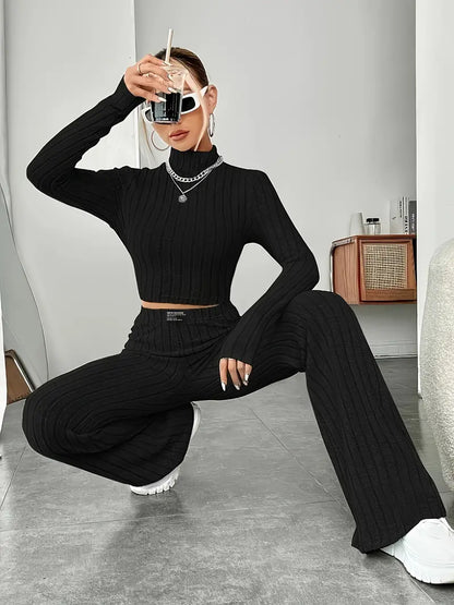 Ensemble Top à Manches Longues et Pantalon pour Femme | Idéal pour le Quotidien et les Sorties Décontractées