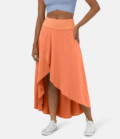 Jupe Midi À Taille Haute Avec Ourlet Froncé Pour Femme | Idéale Pour Usage Quotidien