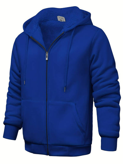 Sweat À Capuche Uni Avec Fermeture Zippée Pour Homme | Idéal Pour Un Usage Quotidien
