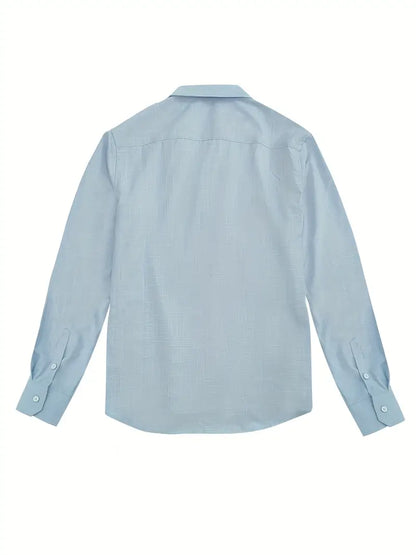 Chemise À Manches Longues Avec Détails Contrastés Et Fermeture À Boutons Pour Hommes | Idéale Pour Toutes Les Saisons