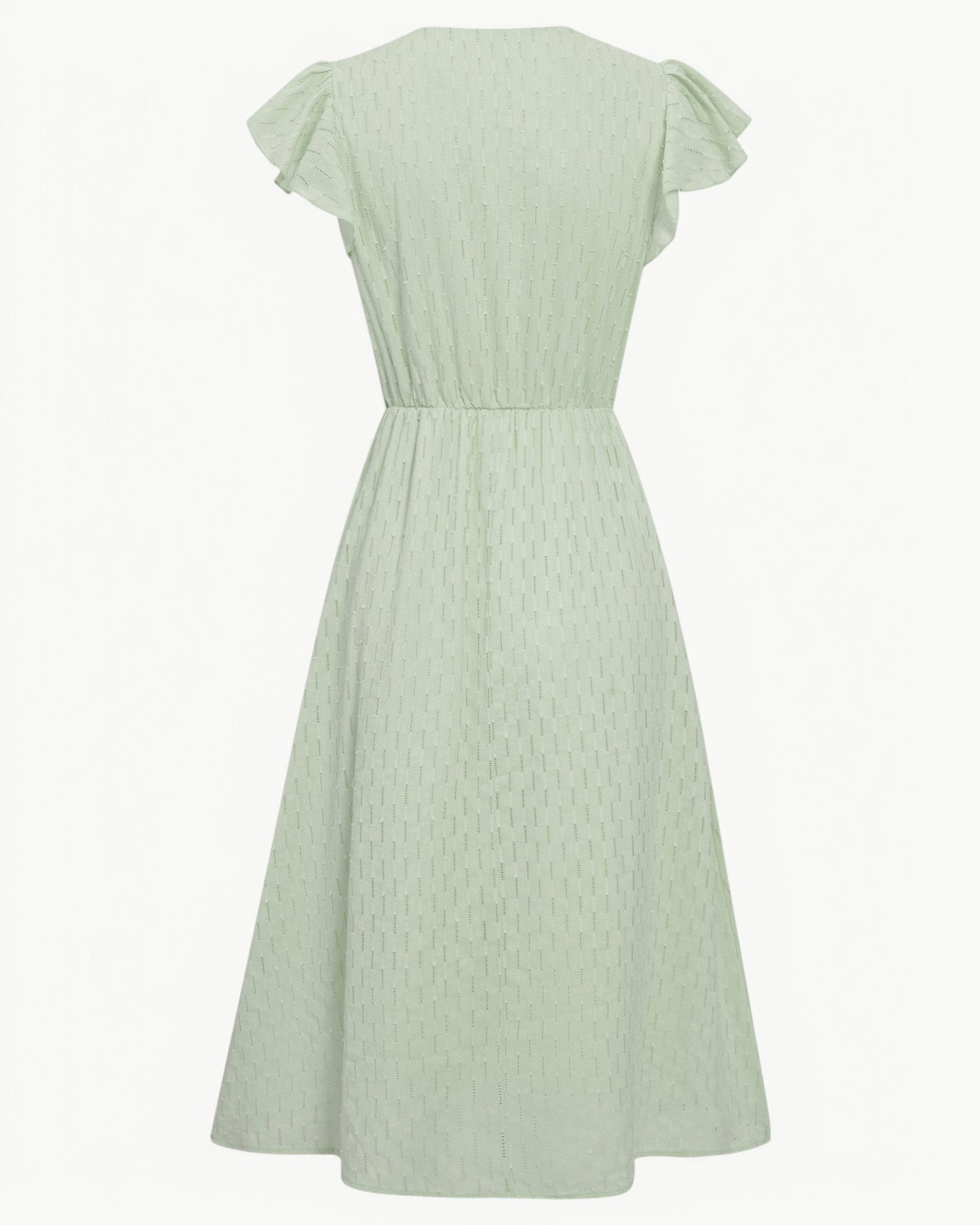 Robe Midi Avec Manches À Volants Pour Femme | Idéal Pour Usage Quotidien Et Occasions