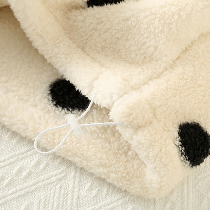 Ensemble Pyjama À Pois avec Haut Style Manteau Et Deux poches Pour Femme | Idéal pour L’Hiver