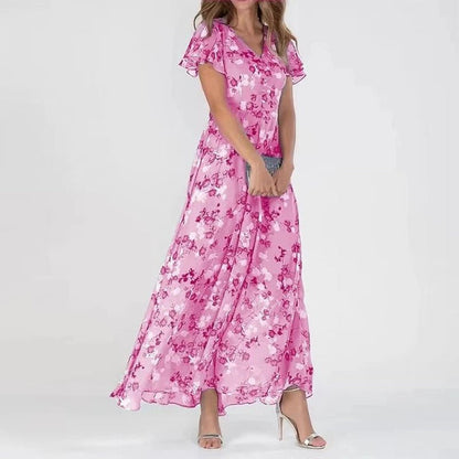 Robe Longue Orange avec Détail à la Taille pour Femme | Idéale pour les Journées Chaudes