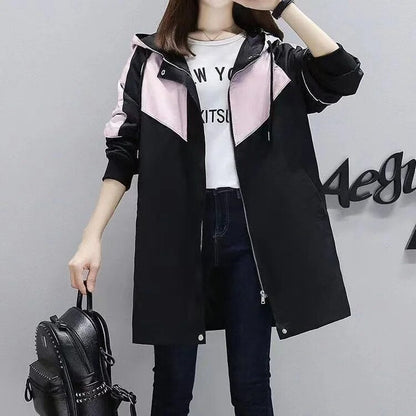 Trench Coat Mi-Long Avec Capuche Et Fermeture Zippée Pour Femmes | Idéal Pour Le Printemps Et L’Automne
