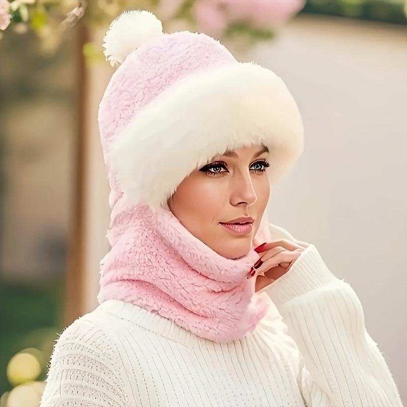Ensemble Bonnet avec Pompon Et Écharpe Assortie pour Adultes | Idéal pour L’Hiver