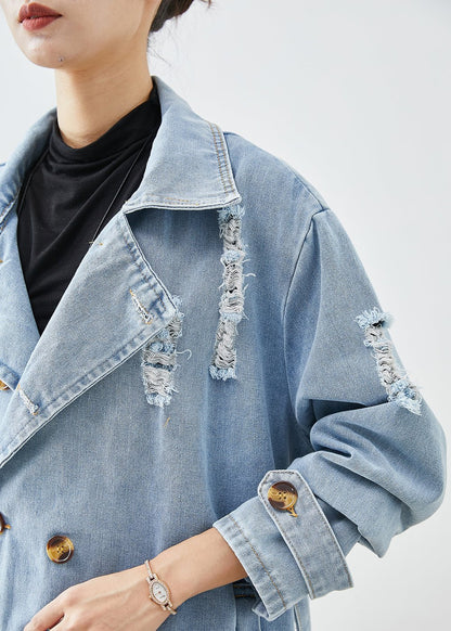 Manteau Long en Jean avec Coupe Structurée pour Femme | Idéal pour la Saison Hivernale