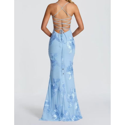 Robe longue bustier à motifs fleuris pour femmes