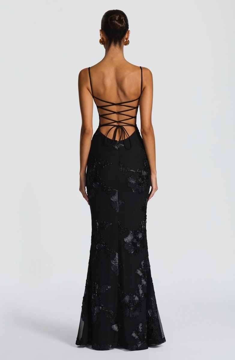Robe longue bustier à motifs fleuris pour femmes