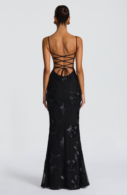 Robe longue bustier à motifs fleuris pour femmes