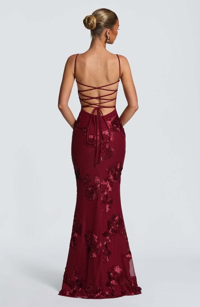 Robe longue bustier à motifs fleuris pour femmes