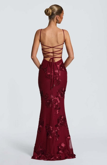 Robe longue bustier à motifs fleuris pour femmes
