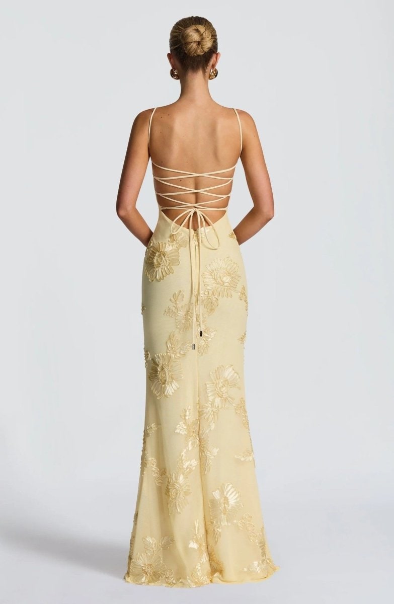 Robe longue bustier à motifs fleuris pour femmes