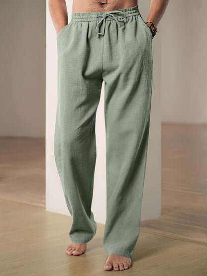 Pantalon Décontracté Avec Coupe Droite Et Taille Élastique Pour Homme | Idéal Pour Vacances Et Loisirs