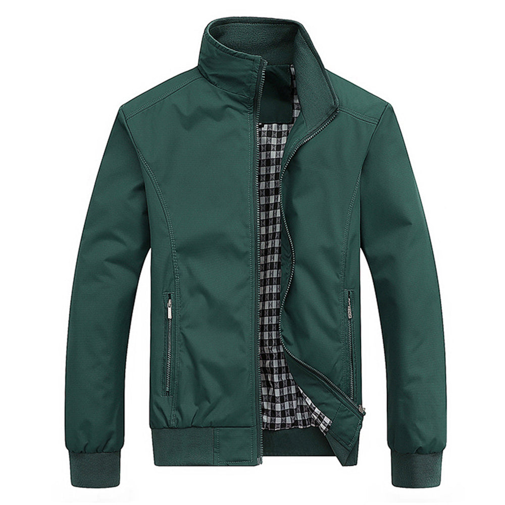 Veste À Coupe Ajustée Avec Col Montant Pour Hommes | Idéale Pour Mi-Saison