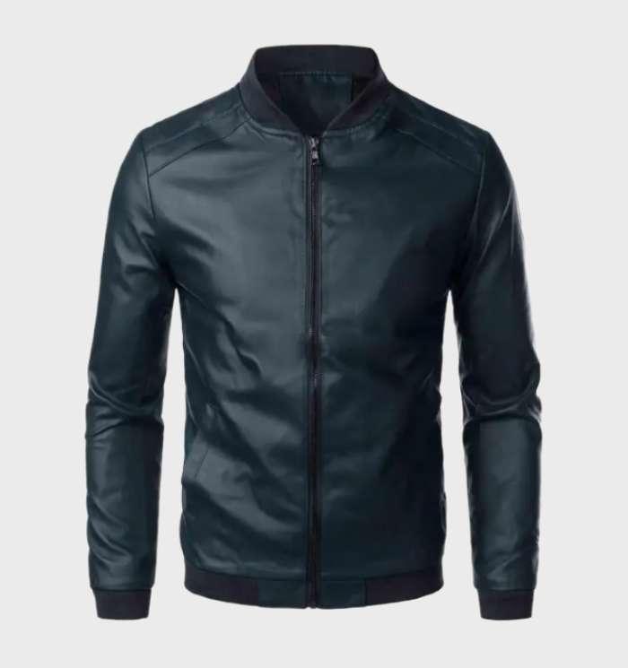 Blouson Moto À Coupe Ajustée Avec Poches Zippées Pour Homme | Idéal Pour La Mi-Saison Et Un Usage Quotidien