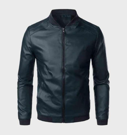 Blouson Moto À Coupe Ajustée Avec Poches Zippées Pour Homme | Idéal Pour La Mi-Saison Et Un Usage Quotidien