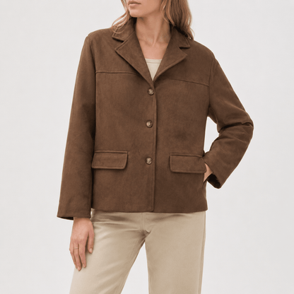 Blazer boutonné pour femmes à col cranté | Idéal pour le bureau et l'automne