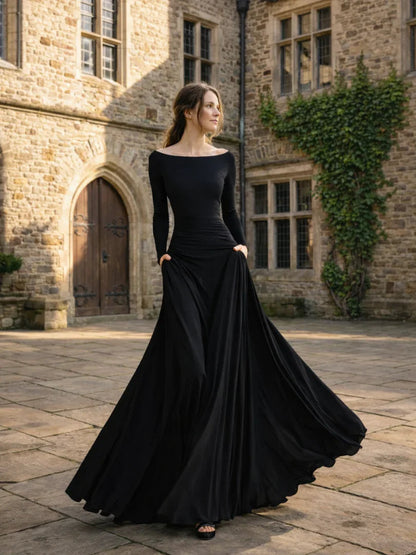 Robe maxi à manches longues pour femmes