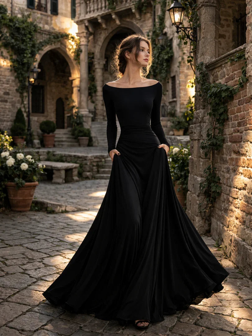 Robe maxi à manches longues pour femmes