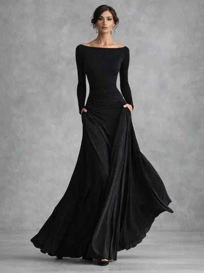Robe maxi à manches longues pour femmes