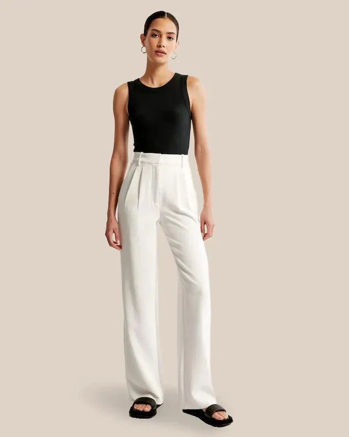 Pantalon Tailleur avec Coupe Ajustée et Taille Structurée pour Femme | Idéal pour Bureau et Événements