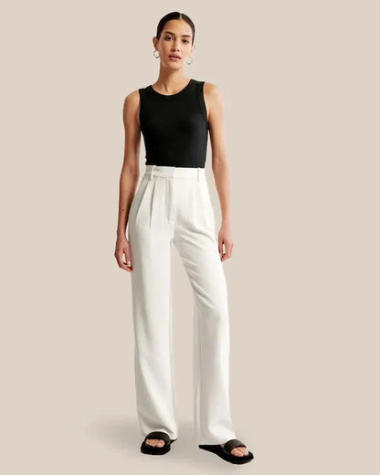 Pantalon Tailleur avec Coupe Ajustée et Taille Structurée pour Femme | Idéal pour Bureau et Événements