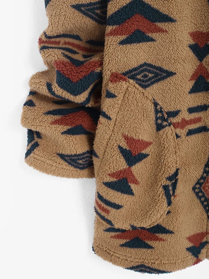 Cardigan Long À Motifs Géométriques pour Femme | Idéal pour L’Hiver Et La Maison