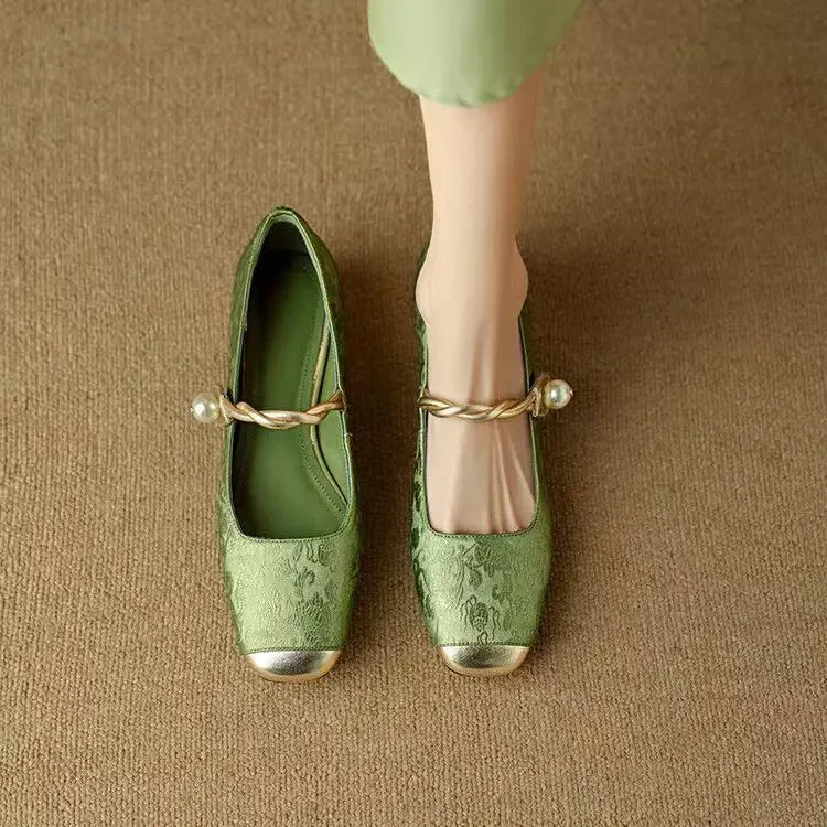 Ballerines à bride avec détail doré pour femme | idéal pour le bureau et les occasions spéciales