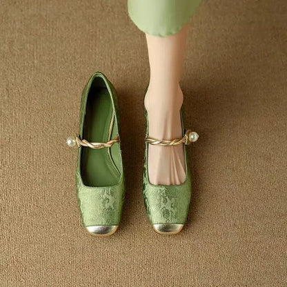 Ballerines à bride avec détail doré pour femme | idéal pour le bureau et les occasions spéciales