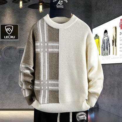 Pull En Maille À Motif Carreaux Avec Col Rond Pour Homme | Idéal Pour Usage Quotidien