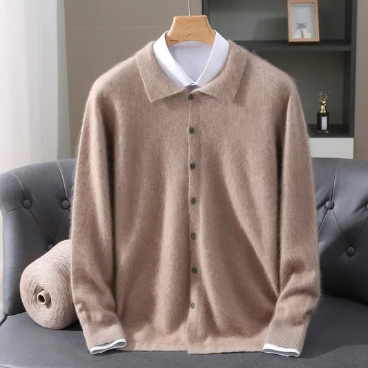 Gilet boutonné à col polo pour hommes