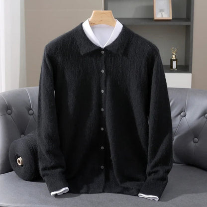 Gilet boutonné à col polo pour hommes