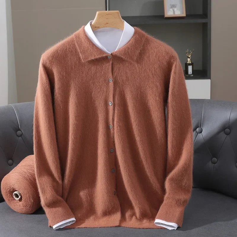 Gilet boutonné à col polo pour hommes