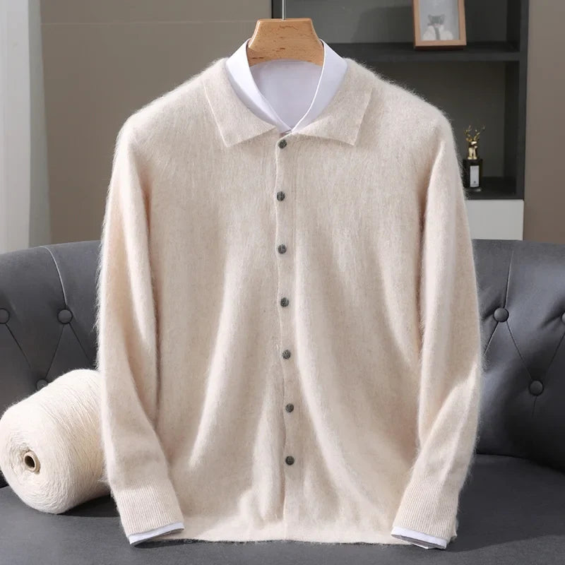 Gilet boutonné à col polo pour hommes