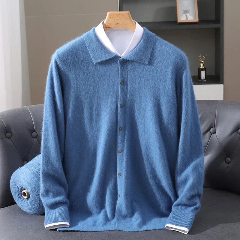 Gilet boutonné à col polo pour hommes