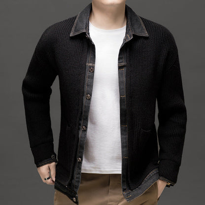 Gilet côtelé à col chemise pour hommes