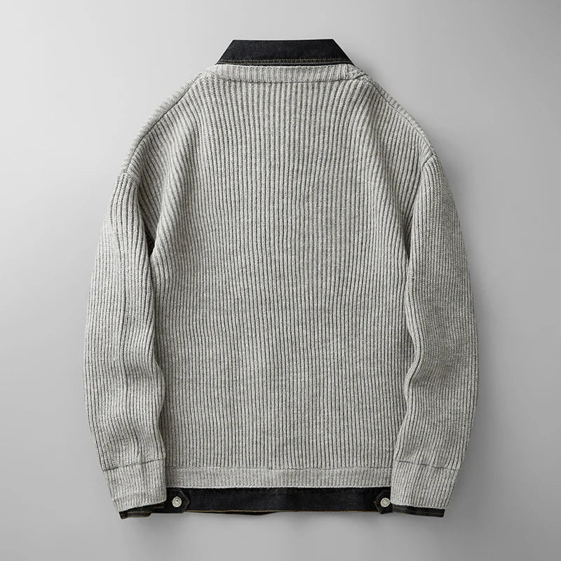 Gilet côtelé à col chemise pour hommes