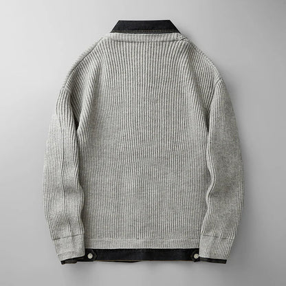 Gilet côtelé à col chemise pour hommes