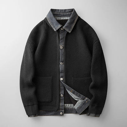 Gilet côtelé à col chemise pour hommes