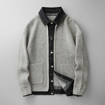 Gilet côtelé à col chemise pour hommes