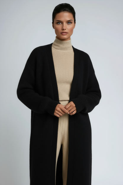 Gilet long à devant ouvert pour femmes