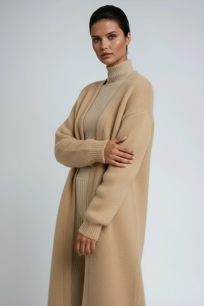 Gilet long à devant ouvert pour femmes