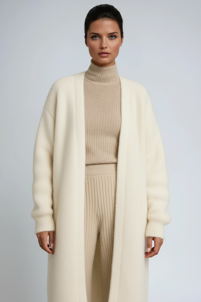 Gilet long à devant ouvert pour femmes